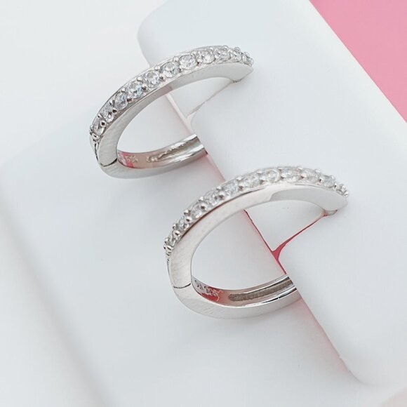 "925 Sterling Silver Cubic Zirconia Earrings, U19254671 - Picture 4 of 10